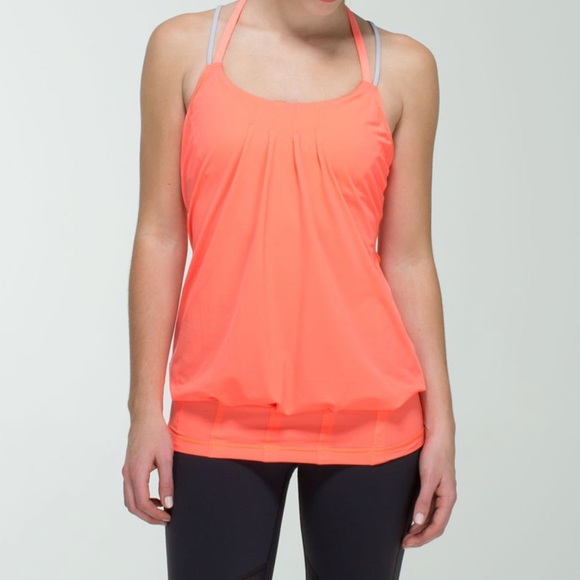Lululemon flow and go tank in pop orange - Picture 1 of 12